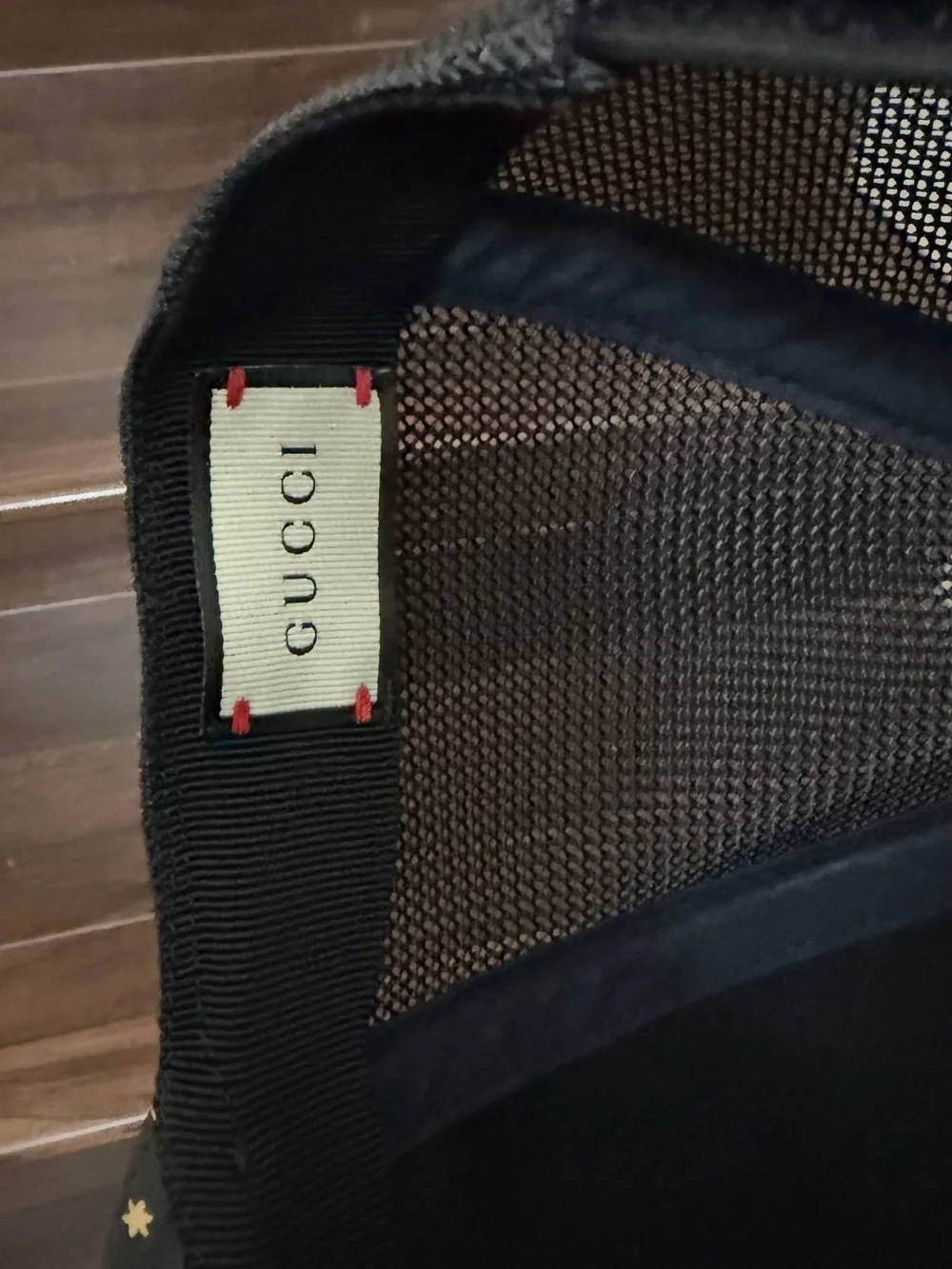 Gucci X SEGA Calfskin GUCCY stars baseball hat black and gold